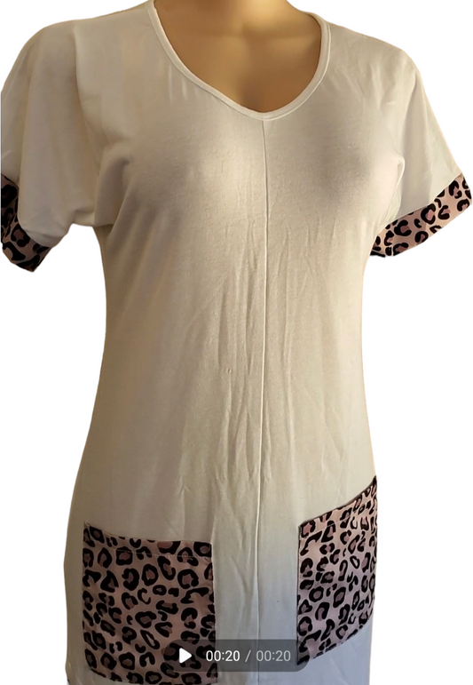 T-Shirt Dress| Animal Print Pockets