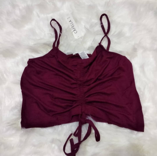 Strappy Draw String Crop Top